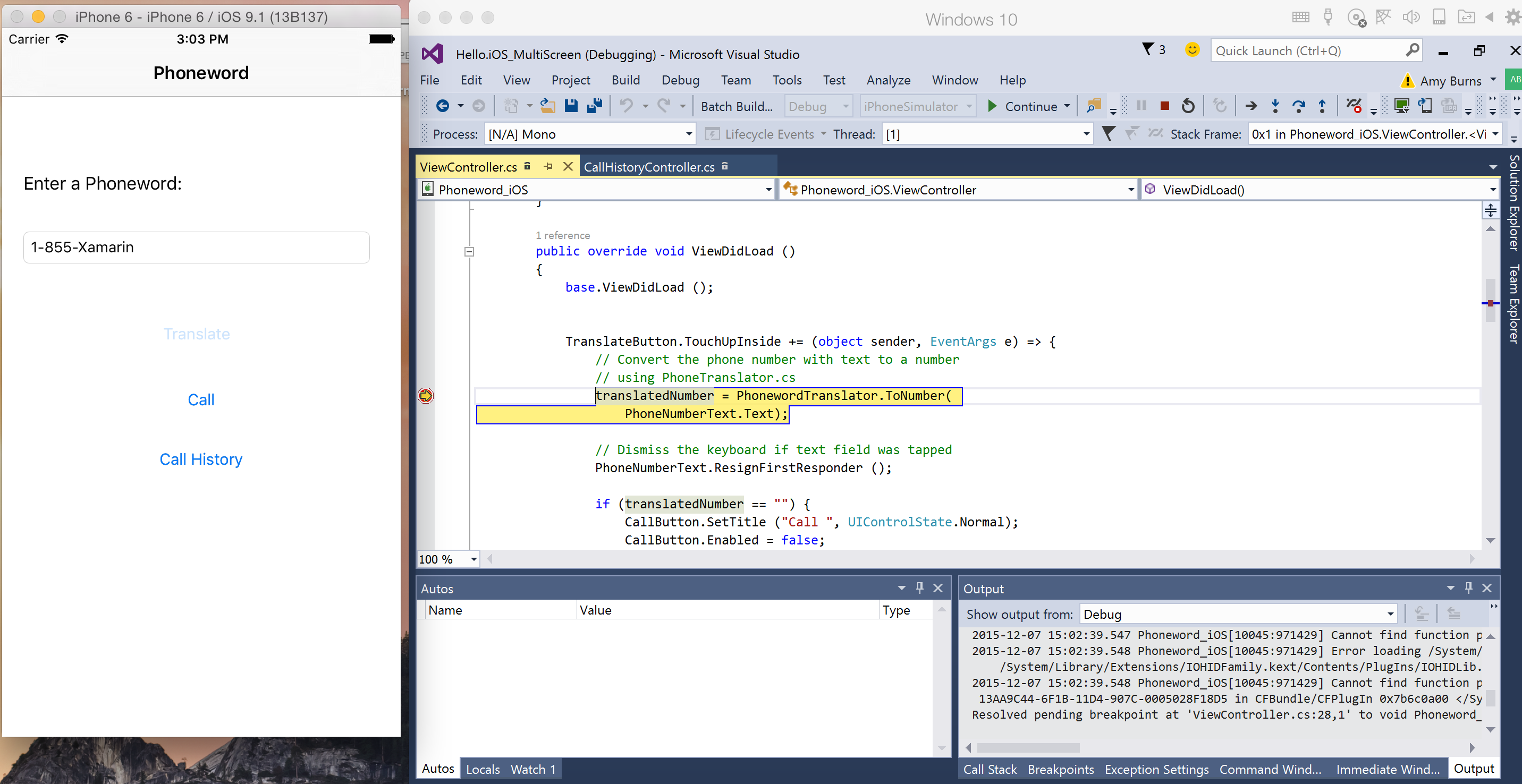 iphone app with visual studio for mac